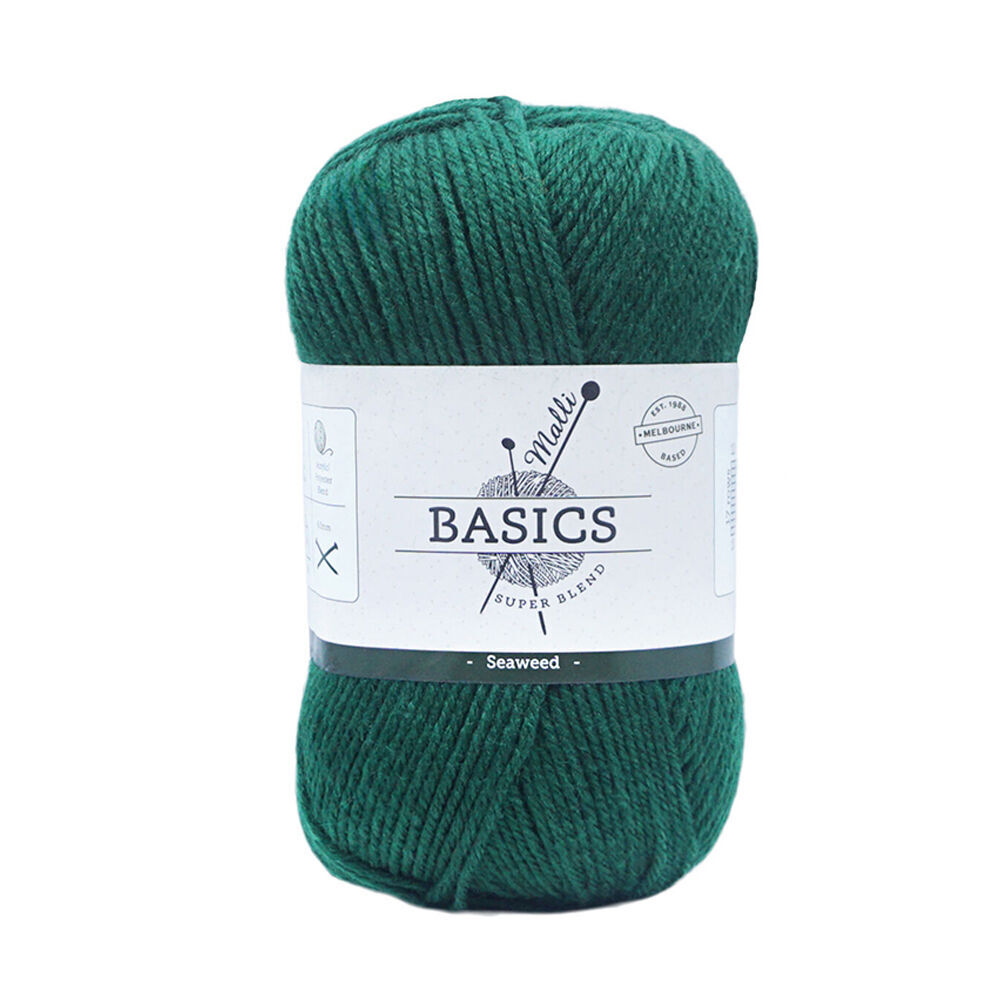 Malli Super Blend Basic Crochet Knitting Yarn 8ply 100g 16x9cm Seaweed (10 Pack) — image 2