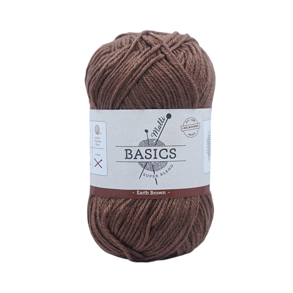 Malli Super Blend Basic Crochet Knitting Yarn 8ply 100g 16x9cm Earth Brown (10 Pack) — image 2