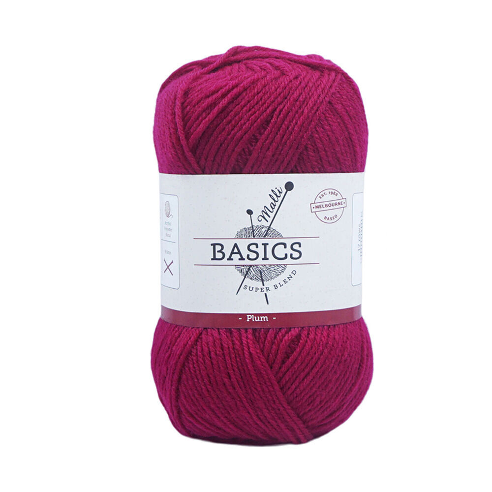 Malli Super Blend Basic Crochet Knitting Yarn 8ply 100g 16x9cm Plum (10 Pack) — image 2