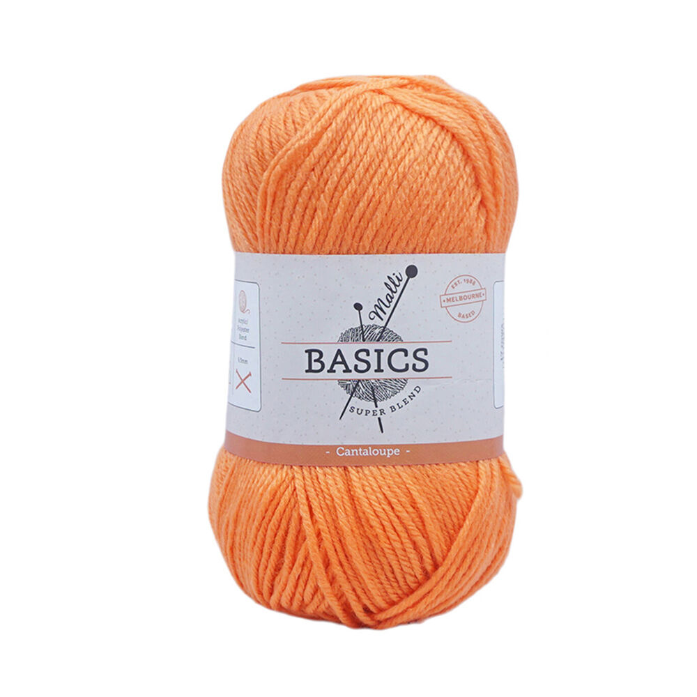Malli 16x9cm Cantaloupe Super Blend Basic Crochet Knitting Yarn 8ply 100g