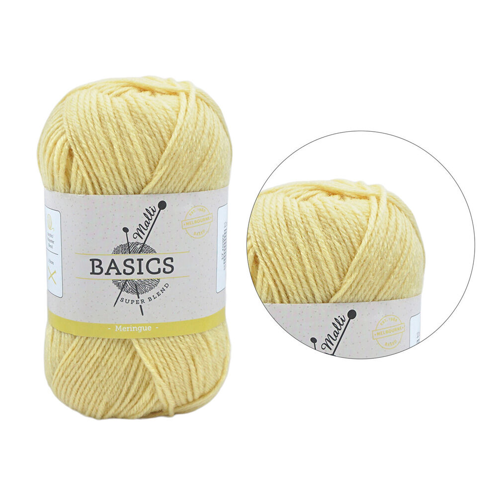 Malli 16x9cm Meringue Super Blend Basic Crochet Knitting Yarn 8ply 100g — image 2