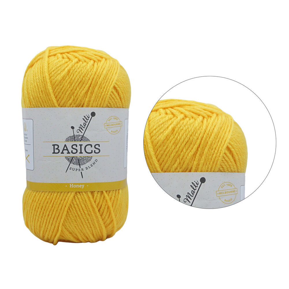Malli Super Blend Basic Crochet Knitting Yarn 8ply 100g 16x9cm Honey (10 Pack) — image 3