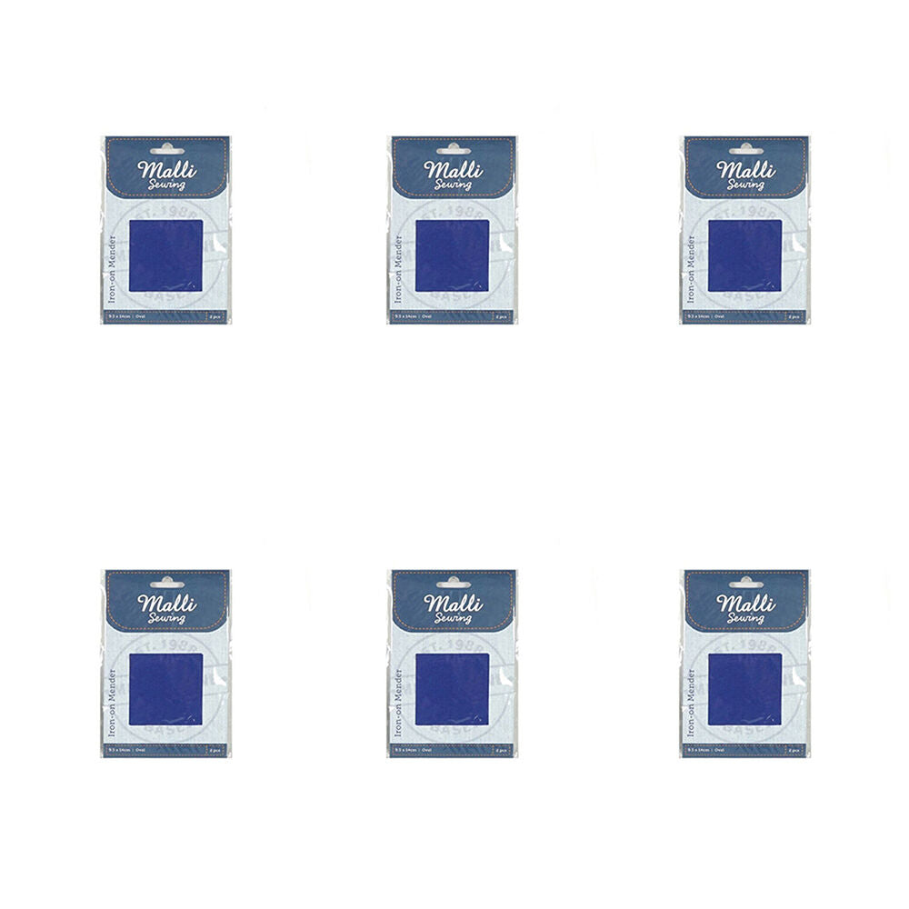 Malli Sewing Assorted Iron-On Mender Fabric Patch Coloured (6 Pack)