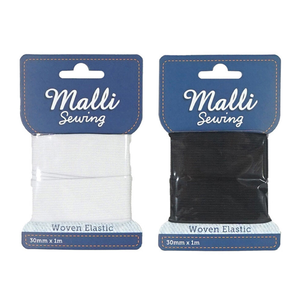 Malli Sewing Soft Elastic Band Cord 30mm x 1M - Assorted (12 Pack) — image 3