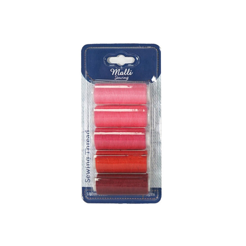 Malli 5pc Malli Pink Shades 180M Plastic Spool Sewing DIY Garment Thread (12 Pack) — image 2