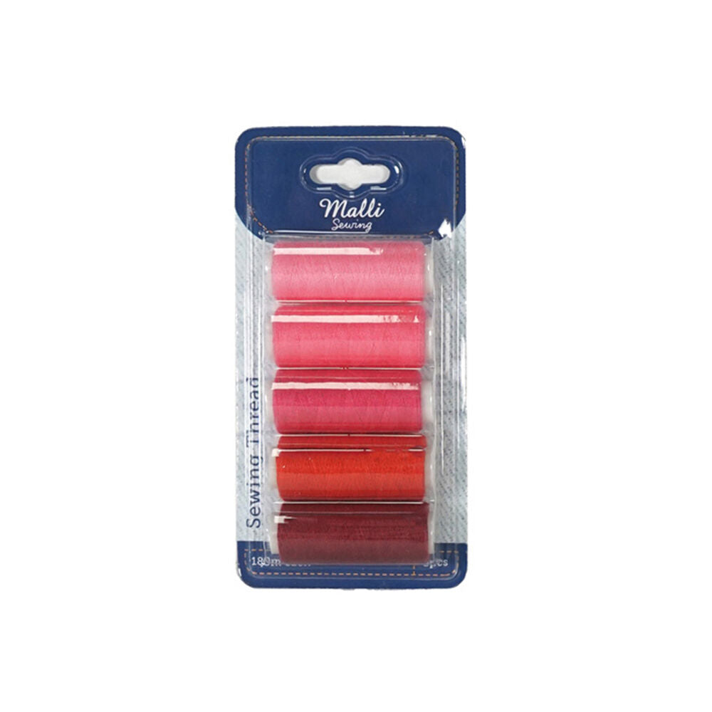 Malli Pink Shades 180M Plastic Spool Sewing DIY Garment Thread (5 Pieces) — image 2