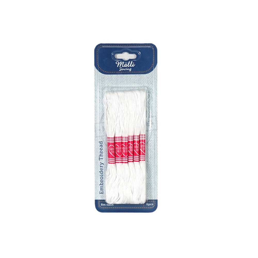 Malli White 8M Sewing Embroidery Cross-Stitch Thread (6 Pieces) — image 2
