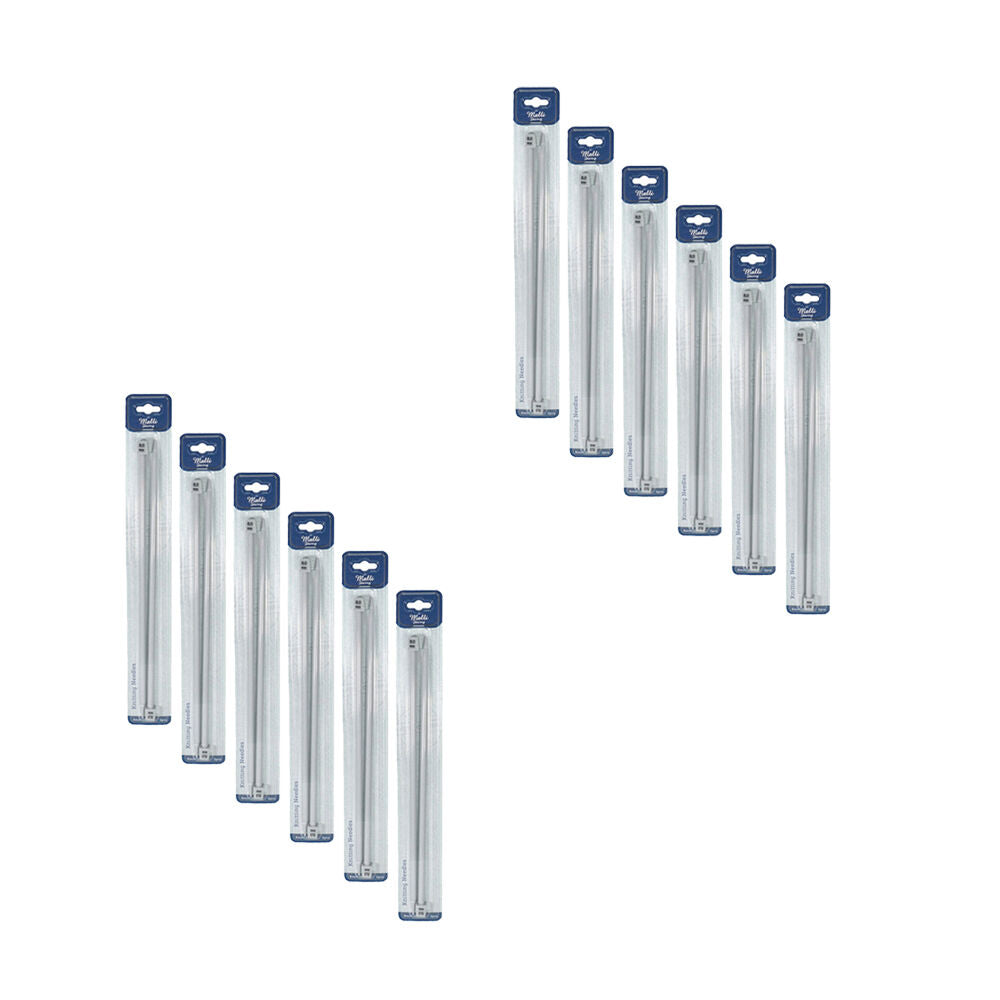 Malli Aluminium/Plastic Knitting Needles Yarn Crafting Tool 8mmx35cm Grey (12 Pack)