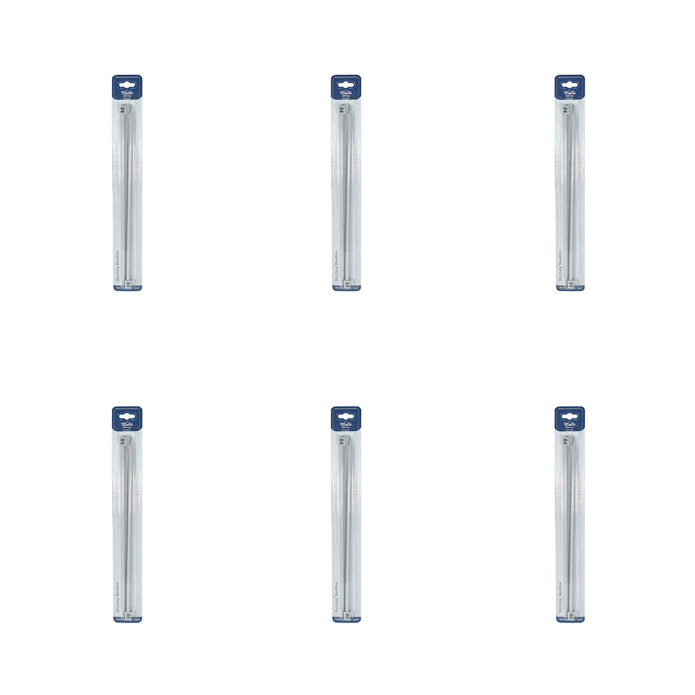 Malli Aluminium/Plastic Knitting Needles Yarn Crafting Tool 8mmx35cm Grey (6 Pack)
