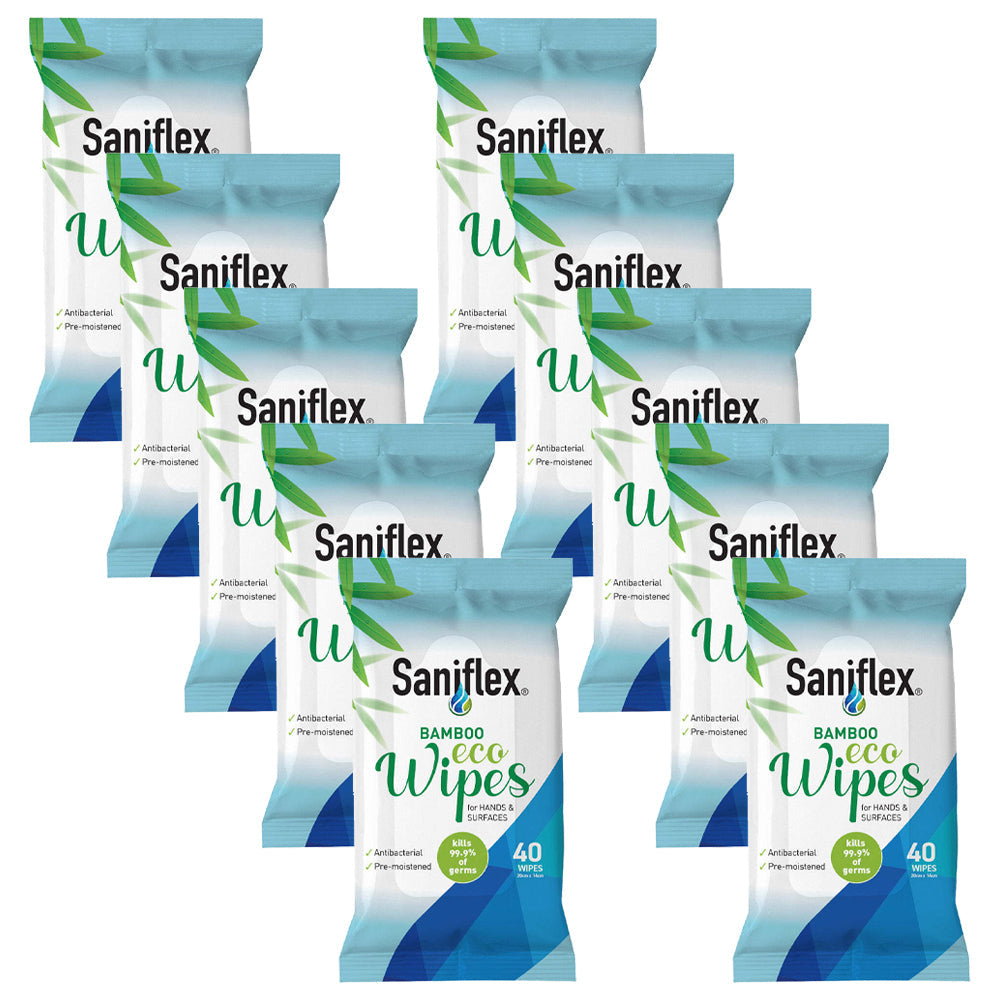 Saniflex Soft Gentle Bamboo Material Eco Hand Wipes Home cleaning (400 Pieces)