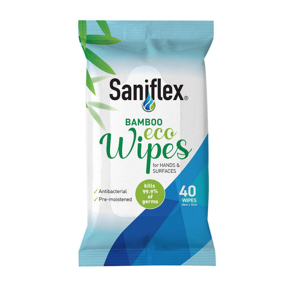 Saniflex Soft Gentle Bamboo Material Eco Hand Wipes Home cleaning (400 Pieces) — image 2