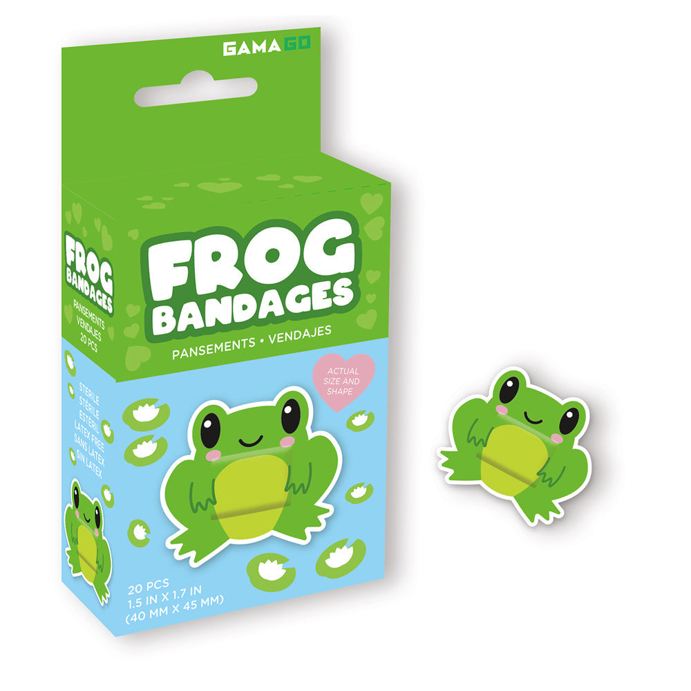 Gamago Frog Bandages First Aid Bandaid Wound Plaster 1.5x1.7in Green (20 Pieces)