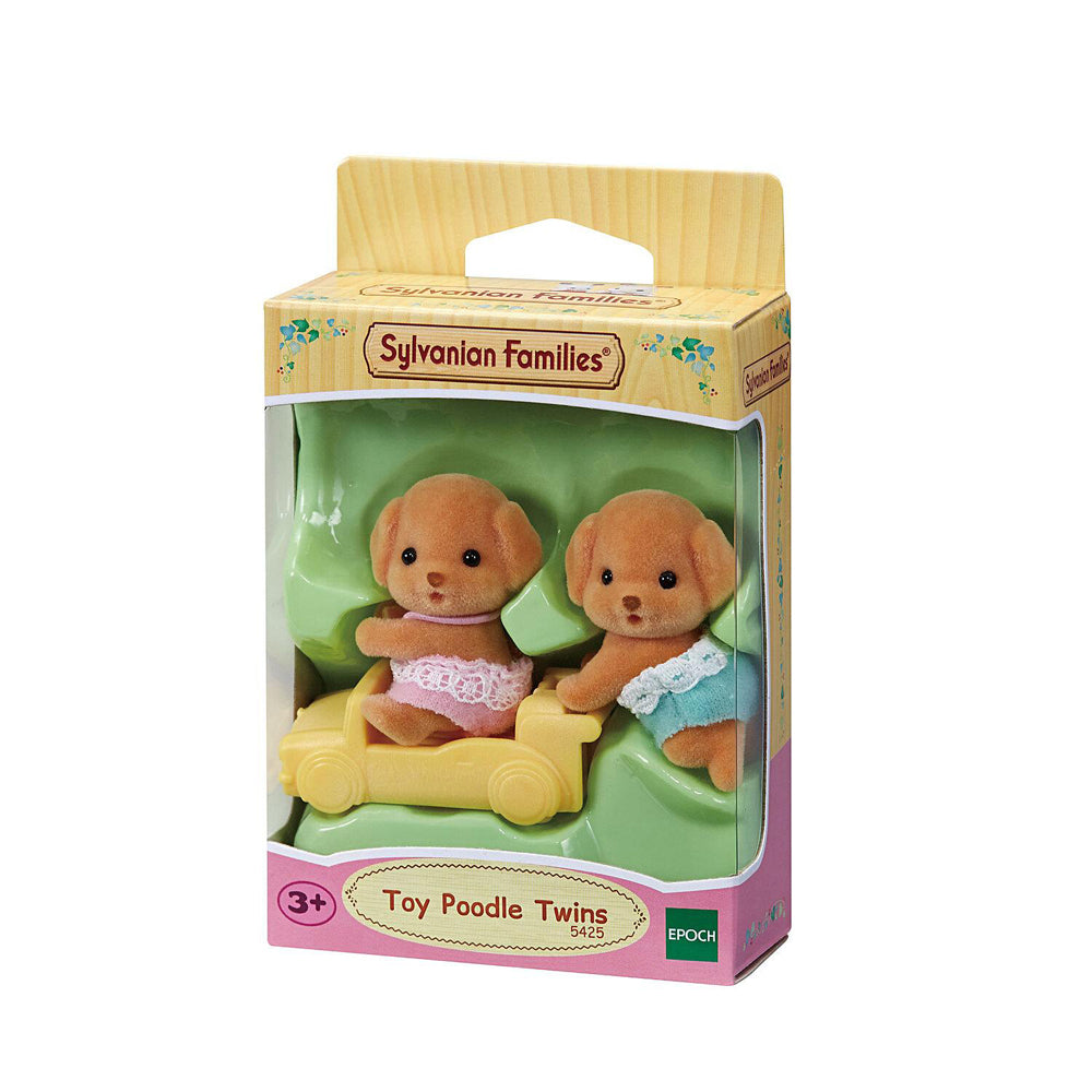Sylvanian Families Toy Poodle Twins Kids Miniature Collectible Figure Toy 3+ (3 Pieces)