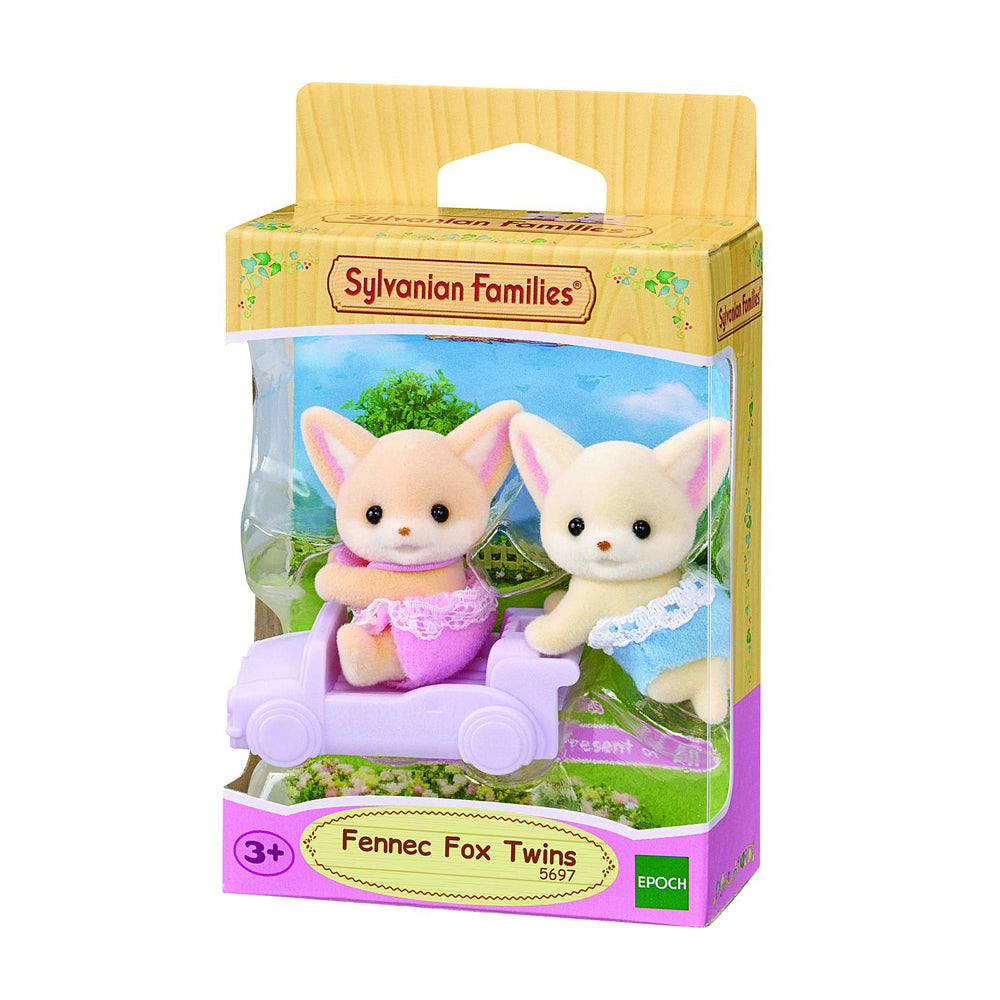 Sylvanian Families Fennec Fox Twins Kids Collectible Animal Figure Toy 3+ (3 Pieces)