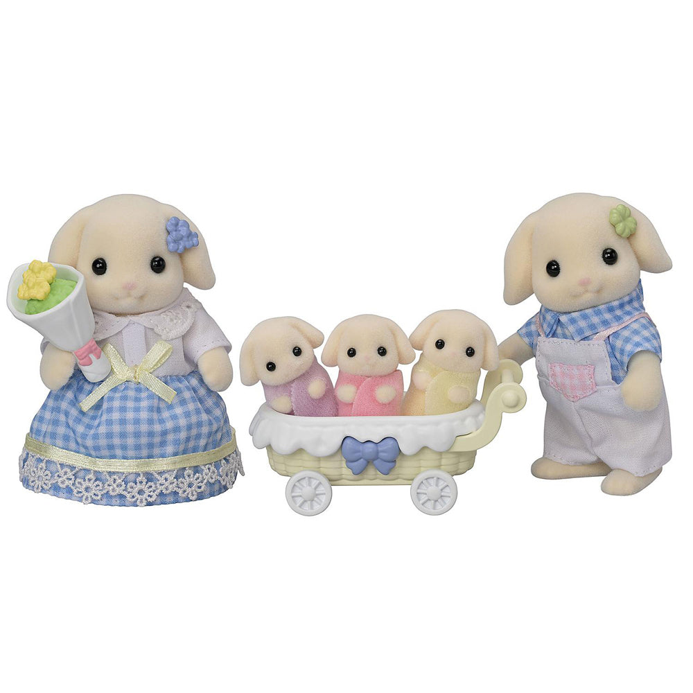 Sylvanian Families Flora Rabbit Family Kids Collectible Animal Figure Toy 3+ (7 Pieces) — image 2