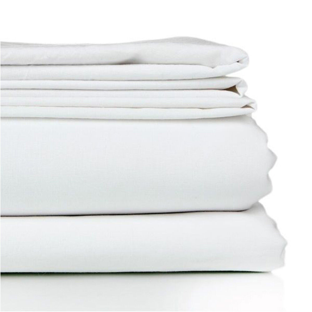 Jason Commercial Super King Crisp Fitted Bed Sheet 203x203cm Bedding White — image 2
