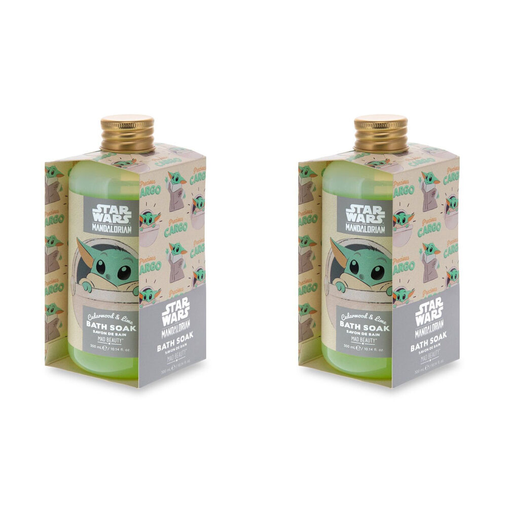 Star Wars Grogu The Child Scented Bath Soak Salts 300ml Cedarwood & Lime (2 Pack)