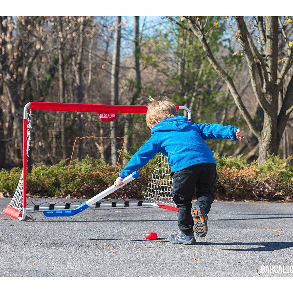 Barcaloo Hybrid Portable Kids Toy Soccer Goal Set w/Hockey Sticks/Balls 3y+ — image 6