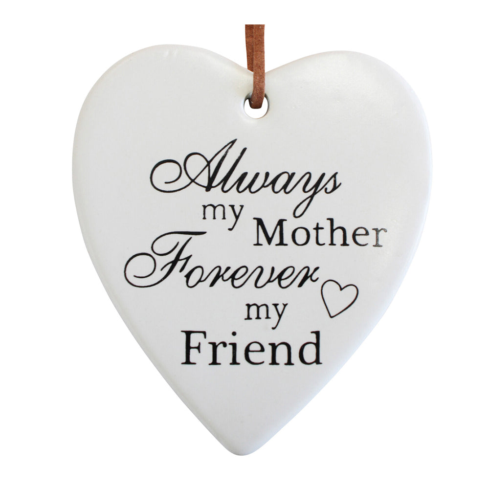 LVD Ceramic Hanging 8x9cm Heart Mother w/ Hanger Ornament Home/Office Room Decor