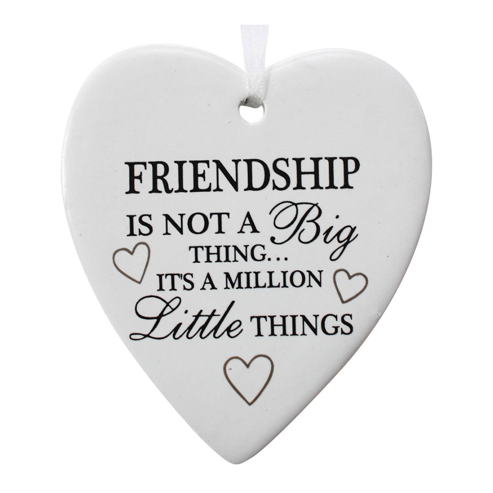 LVD Ceramic Hanging 8x9cm Heart Friendship w/ Hanger Ornament Home/Office Room Decor