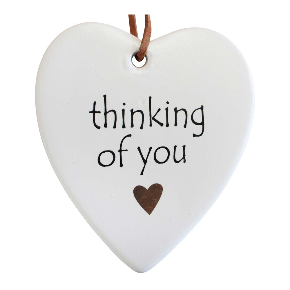 LVD Ceramic Hanging 8x9cm Heart Thinking w/ Hanger Ornament Home/Office Room Decor