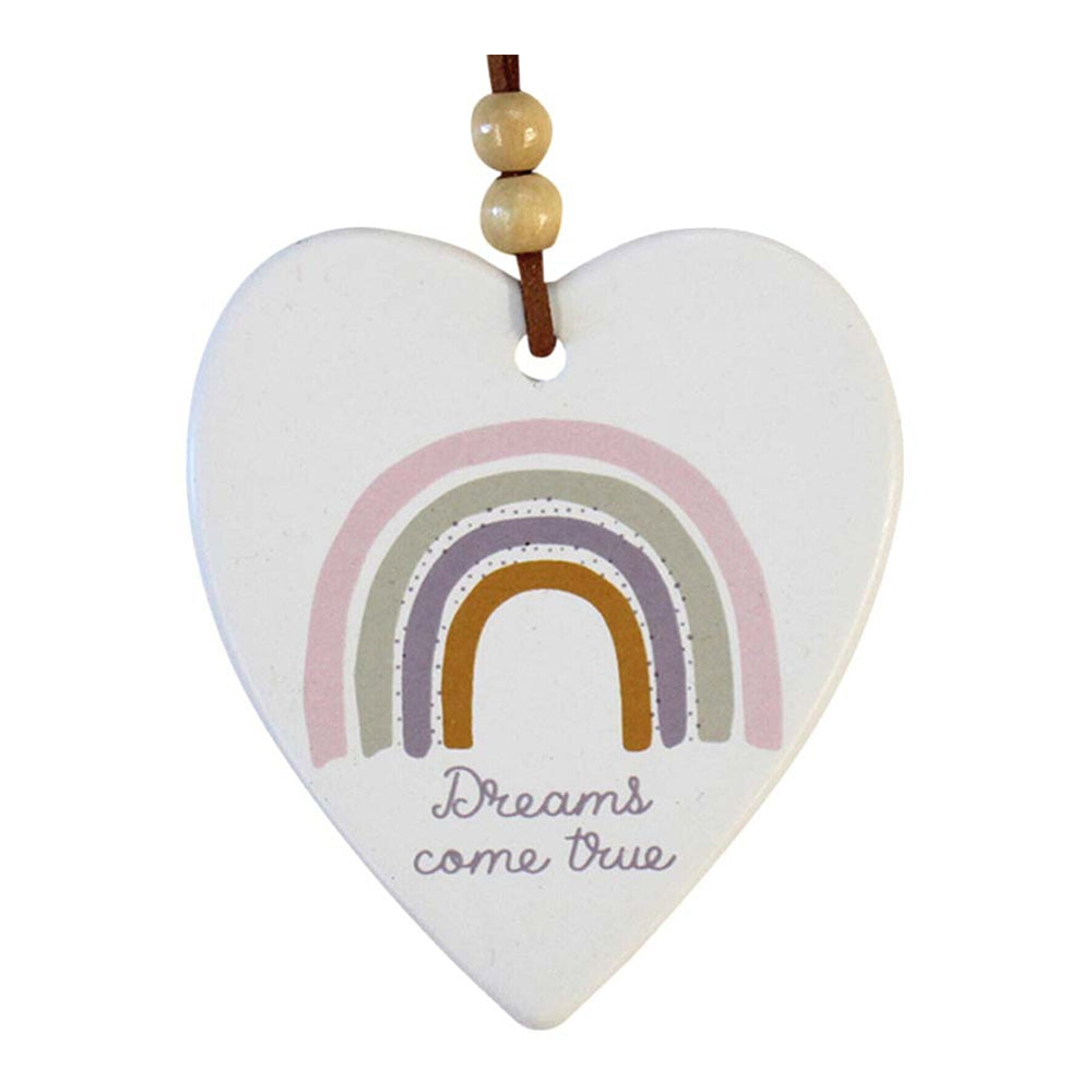 LVD Ceramic Hanging 8x9cm Heart Rainbow Dreams w/ Hanger Ornament Home/Office Decor