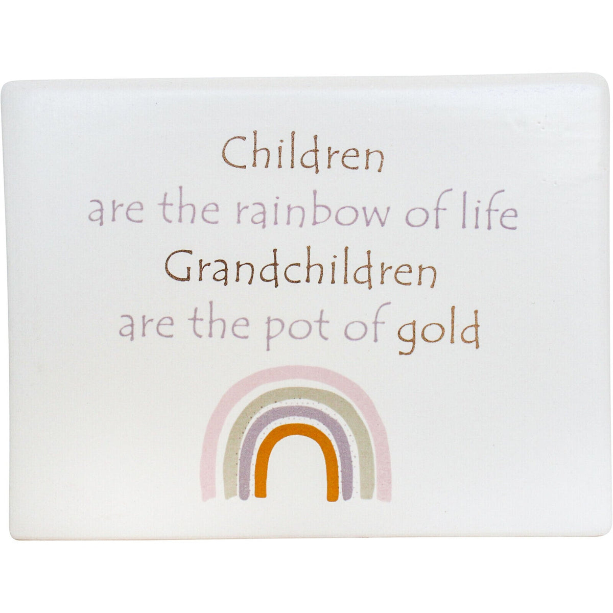 LVD Standing Ceramic 13x10cm Sign Display Tabletop Home Decor Grandchildren White
