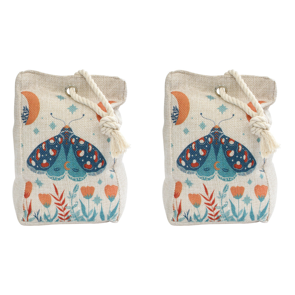 LVD Vintage Moth 19cm Doorstop Home/Office Room Weighted Heavy Door Stopper Beige (2 Pack)