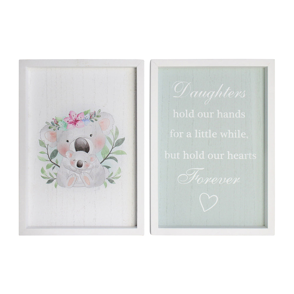 LVD MDF 28cm Daughters Forever Sign Kids Bedroom Decor Plaque Set Green/White (2 Pieces)