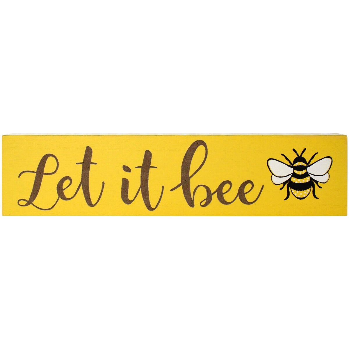 LVD 30cm MDF Let It Bee Sign Wall/Door Hanging Home Decor Plaque Shelf Display