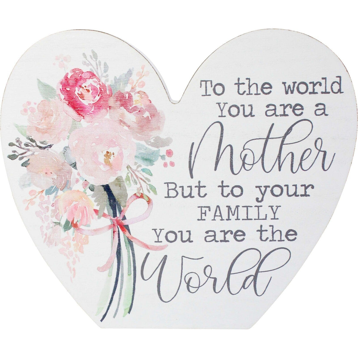 LVD MDF Wall Hanging 20x17cm Bunch Flowers Sign Message Plaque Home Room Decor Mum