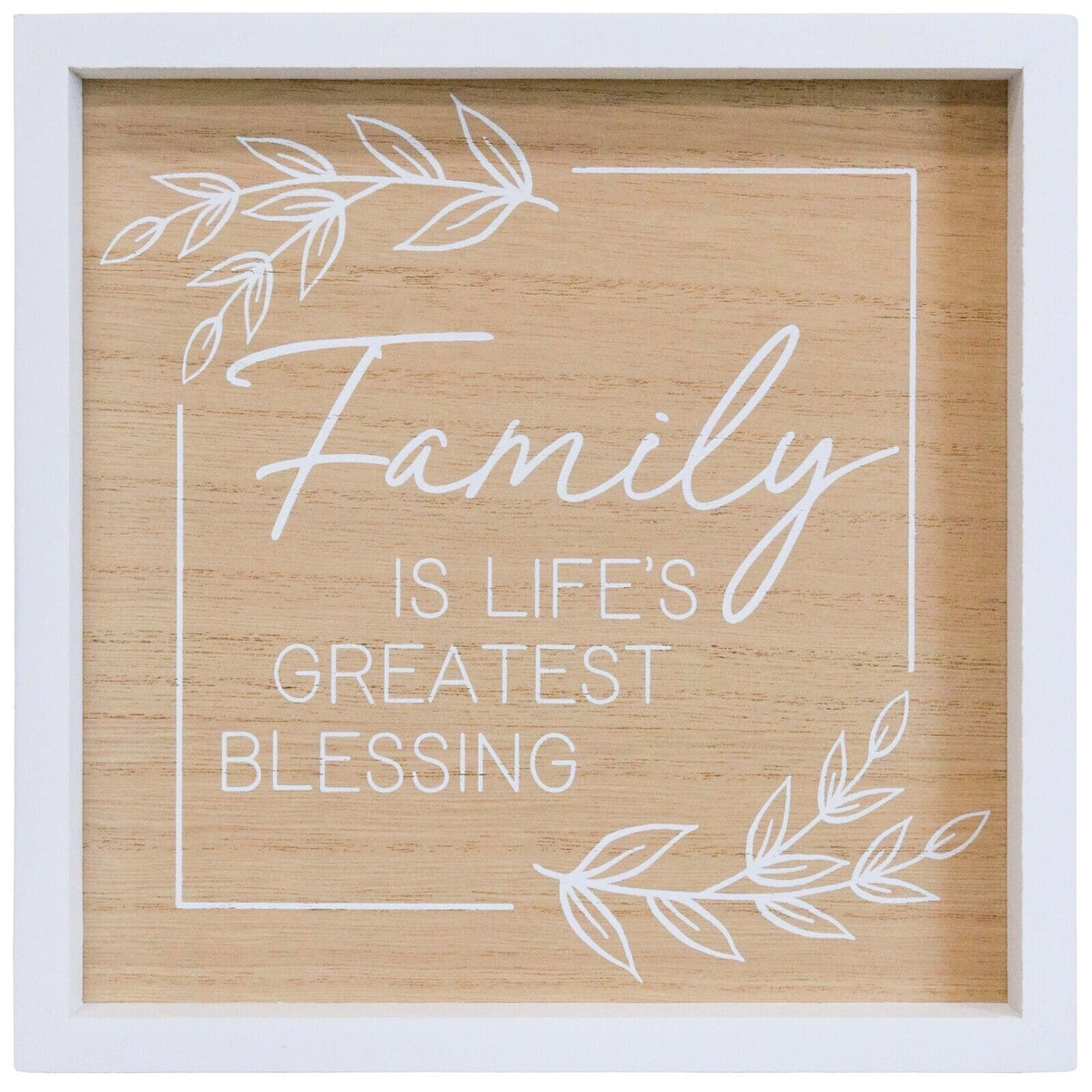 LVD 24cm MDF Family Blessing Sign Wall Hanging Home Decor Shelf Display (2 Pack) — image 2