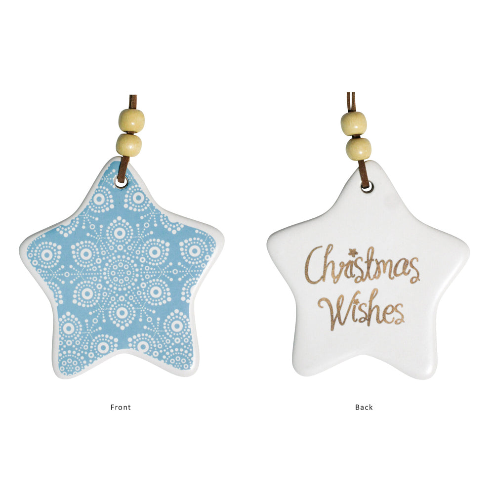 LVD Star Indigenous Home/Office Hanging Christmas Display Decor 9x9cm Aqua