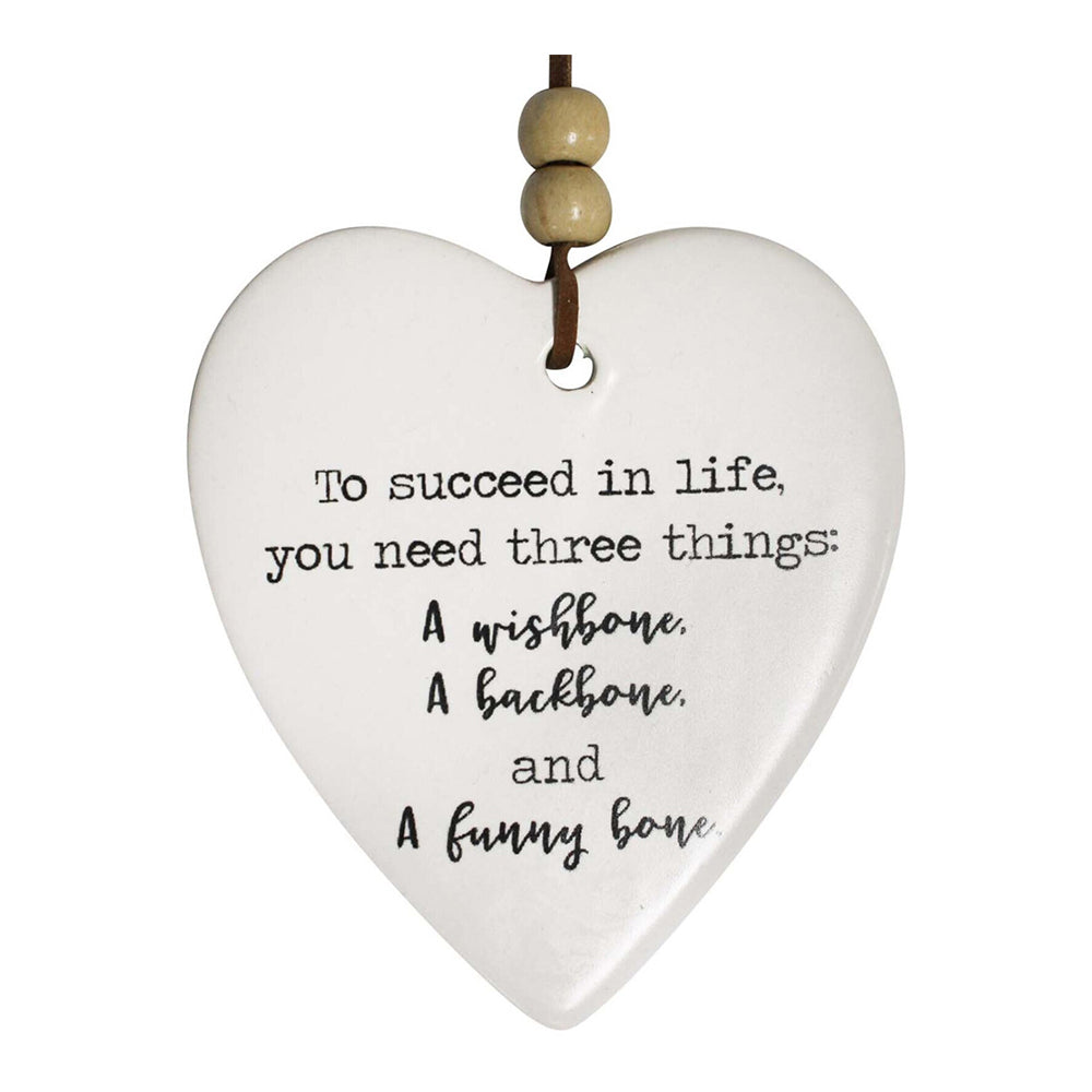 LVD Ceramic Hanging 8x9cm Heart Funny Bone w/ Hanger Ornament Home/Office Room Decor
