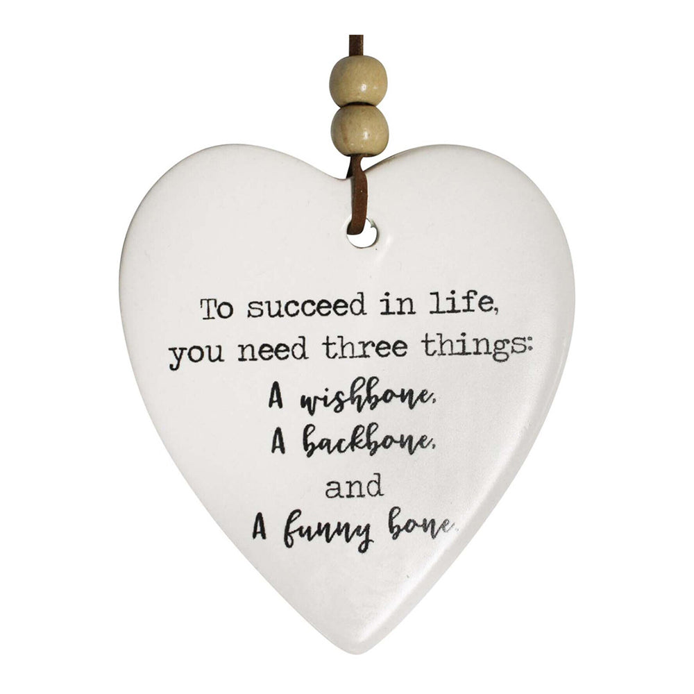 LVD Ceramic Hanging 9cm Heart Funny Bone w/Hanger Ornament Home/Office Room Decor (3 Pack) — image 2