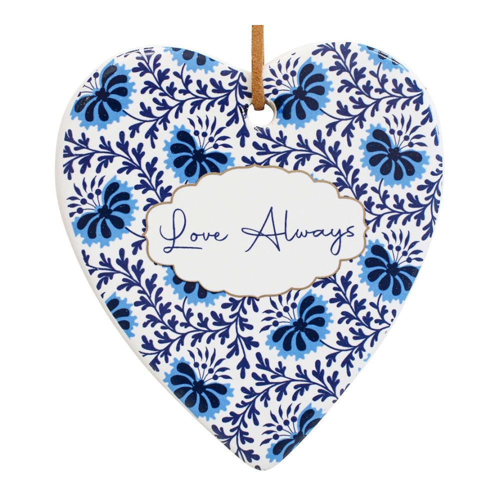 LVD Ceramic Hanging 8x8cm Heart Love Always w/Hanger Ornament Home Room Decor (3 Pack) — image 2
