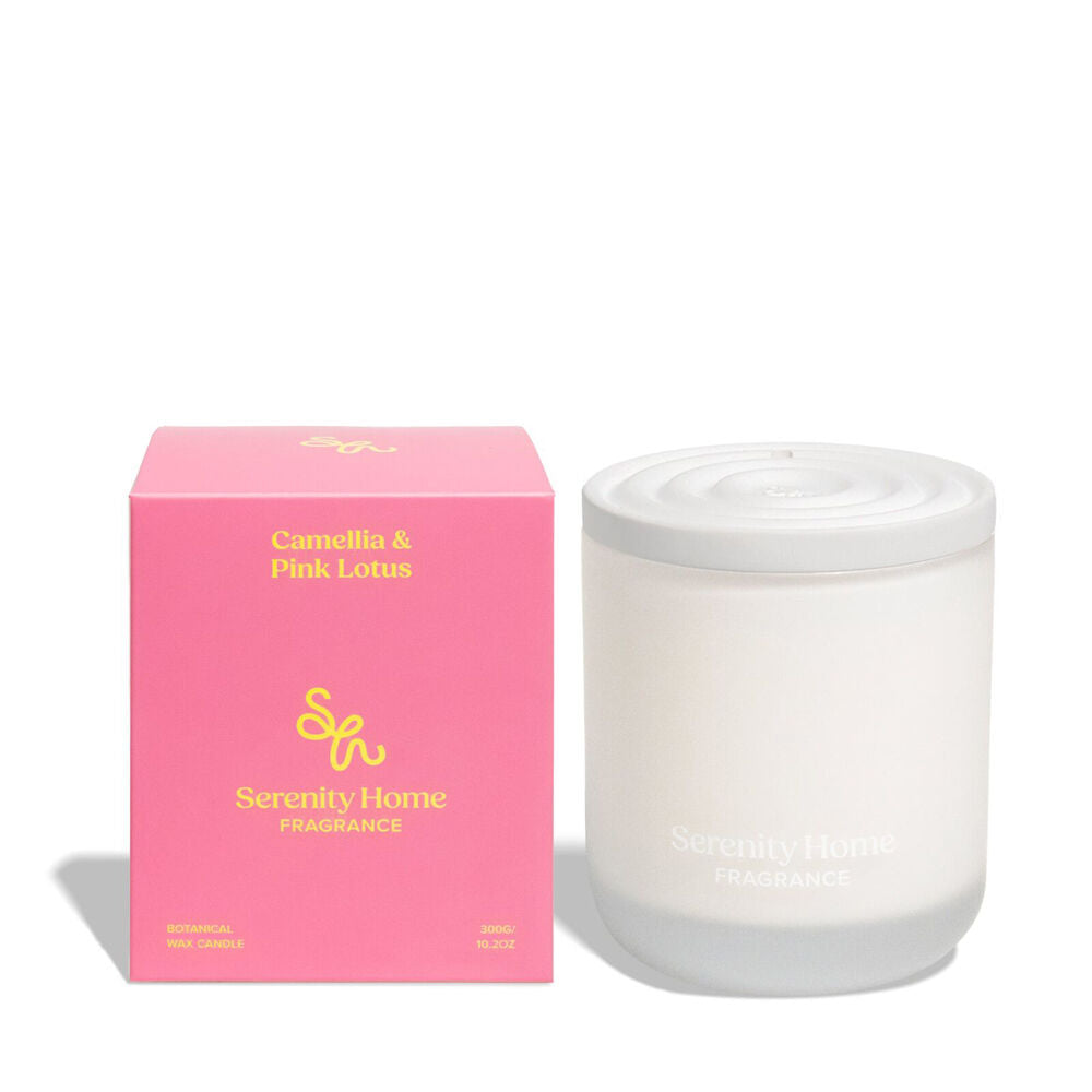 Serenity 300g Camilla and Pink Lotus Scent Home Fragrance Candle Jar