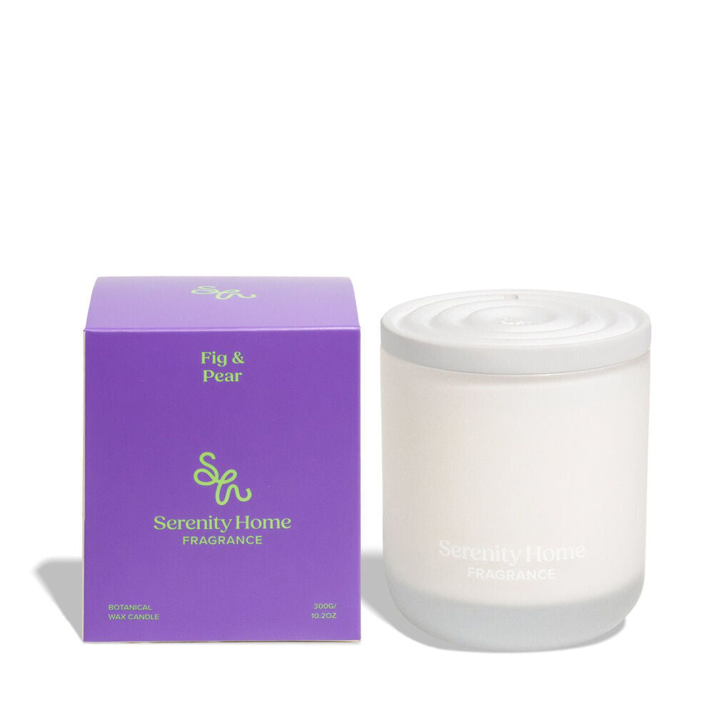 Serenity Ripe Fig and Juicy Pear Scent Home Fragrance Candle Jar 300g (2 Pack) — image 2
