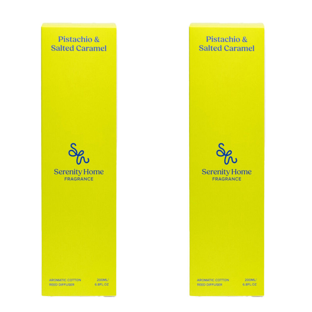 Serenity Pistachio Salted Caramel Scent Home Fragrance Reed Diffuser 200mL (2 Pack)