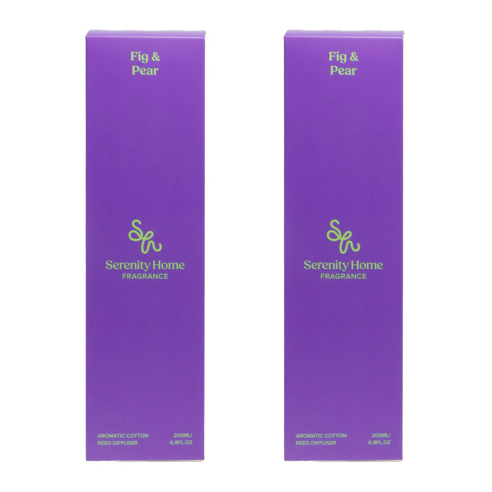 Serenity Ripe Fig and Juicy Pear Scent Home Fragrance Reed Diffuser 200mL (2 Pack)