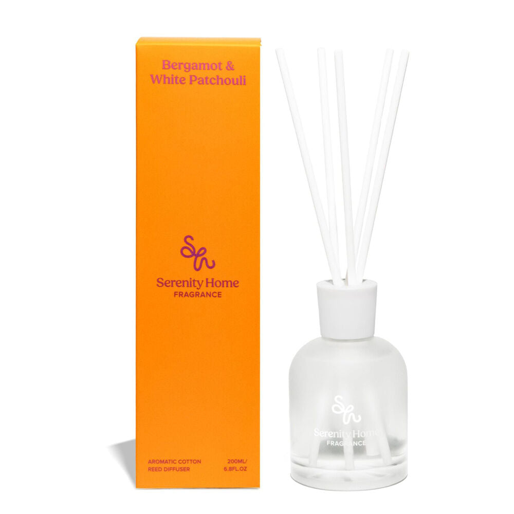 Serenity 200mL Bergamot & White Patchouli Scent Home Fragrance Reed Diffuser