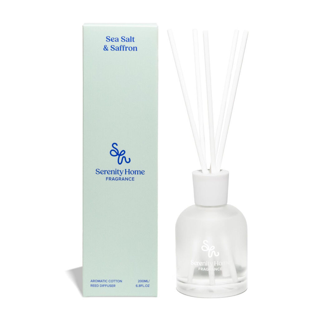 Serenity Sea Salt Saffron Scent Home Fragrance Reed Diffuser Bottle 200mL (2 Pack) — image 2