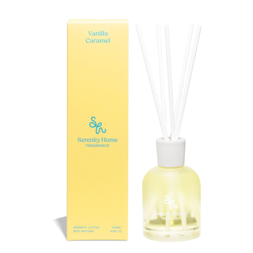 Serenity 200mL Vanilla Caramel Scent Home Fragrance Reed Diffuser Bottle