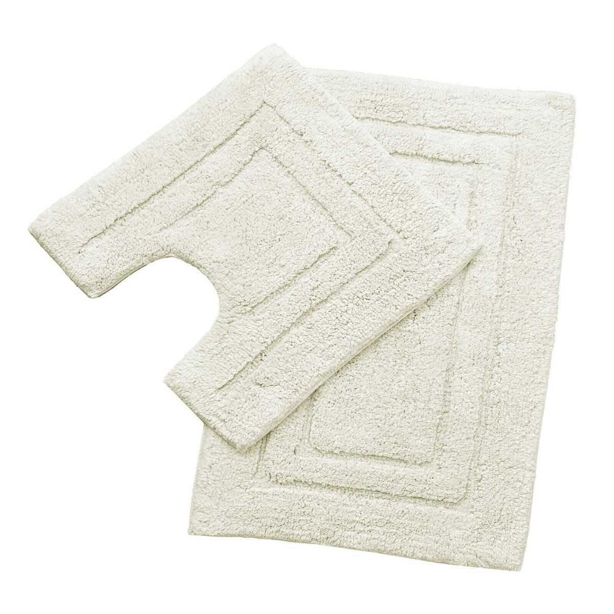 Renee Taylor Tufted Bath/Contour Mat Set Cotton 2200GSM Toilet/Shower Linen (2 Pieces)