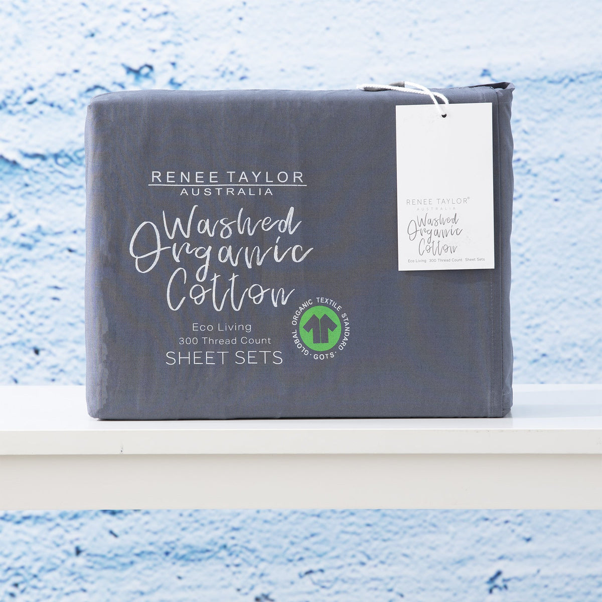 Renee Taylor Bed Sheet Set 300TC Organic Cotton Home Bedding Turbulence — image 2