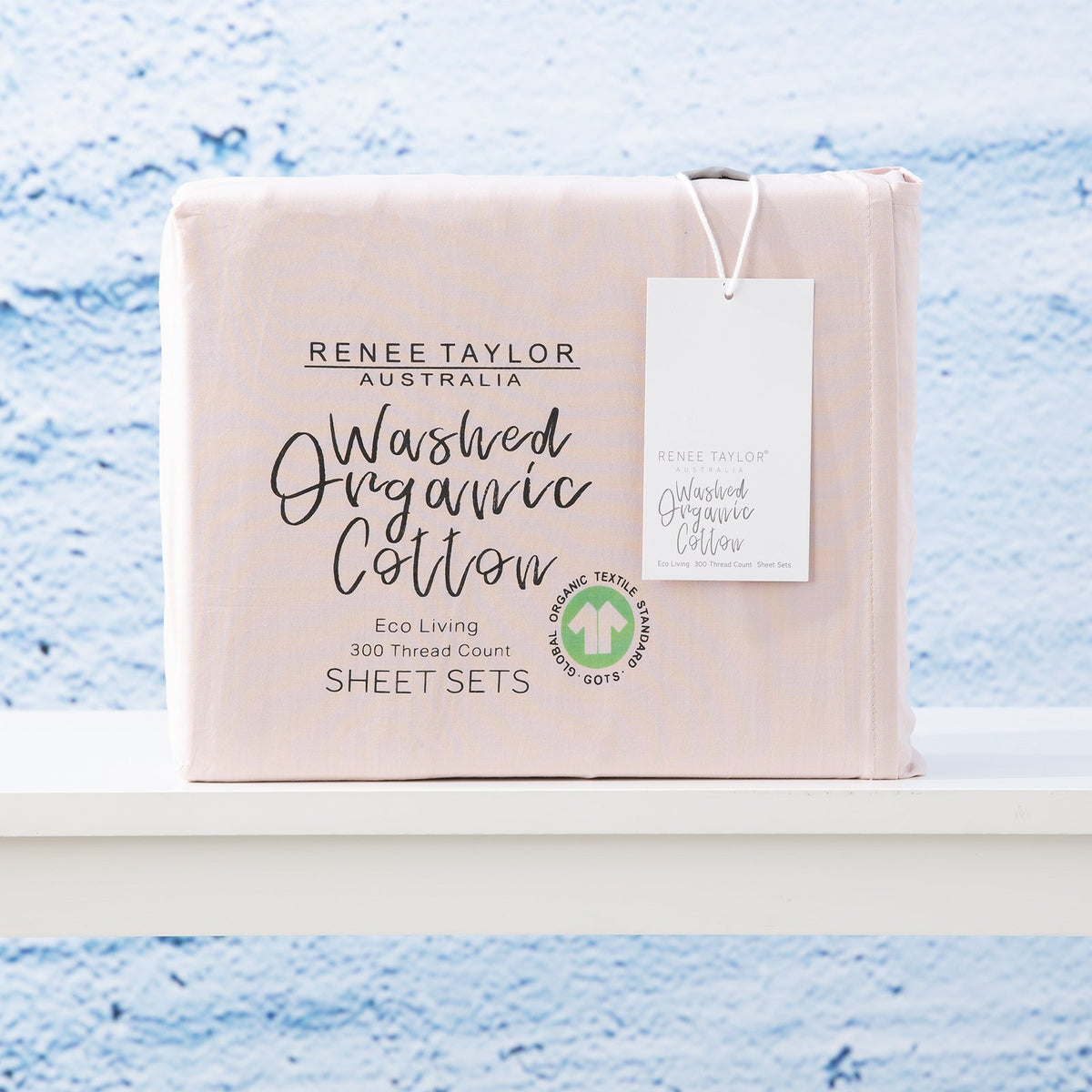 Renee Taylor King Sheet/Pillowcase Set 300TC Organic Cotton Bedding Sepia Rose — image 2