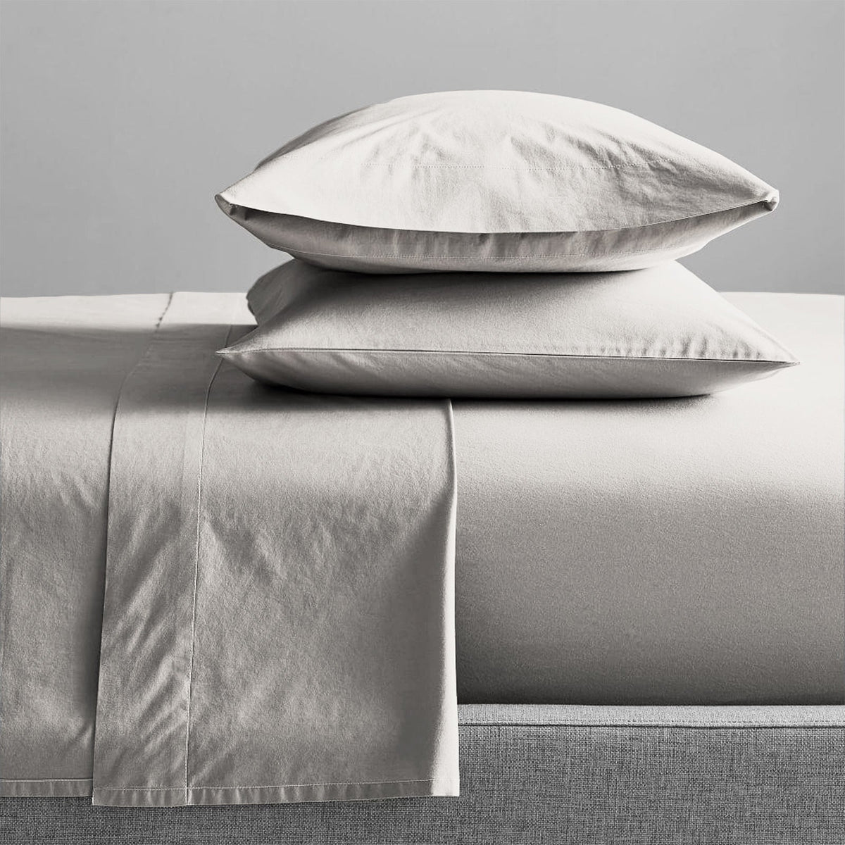 Renee Taylor Split King Sheet/Pillowcases 300TC Organic Cotton Bedding Moonbeam