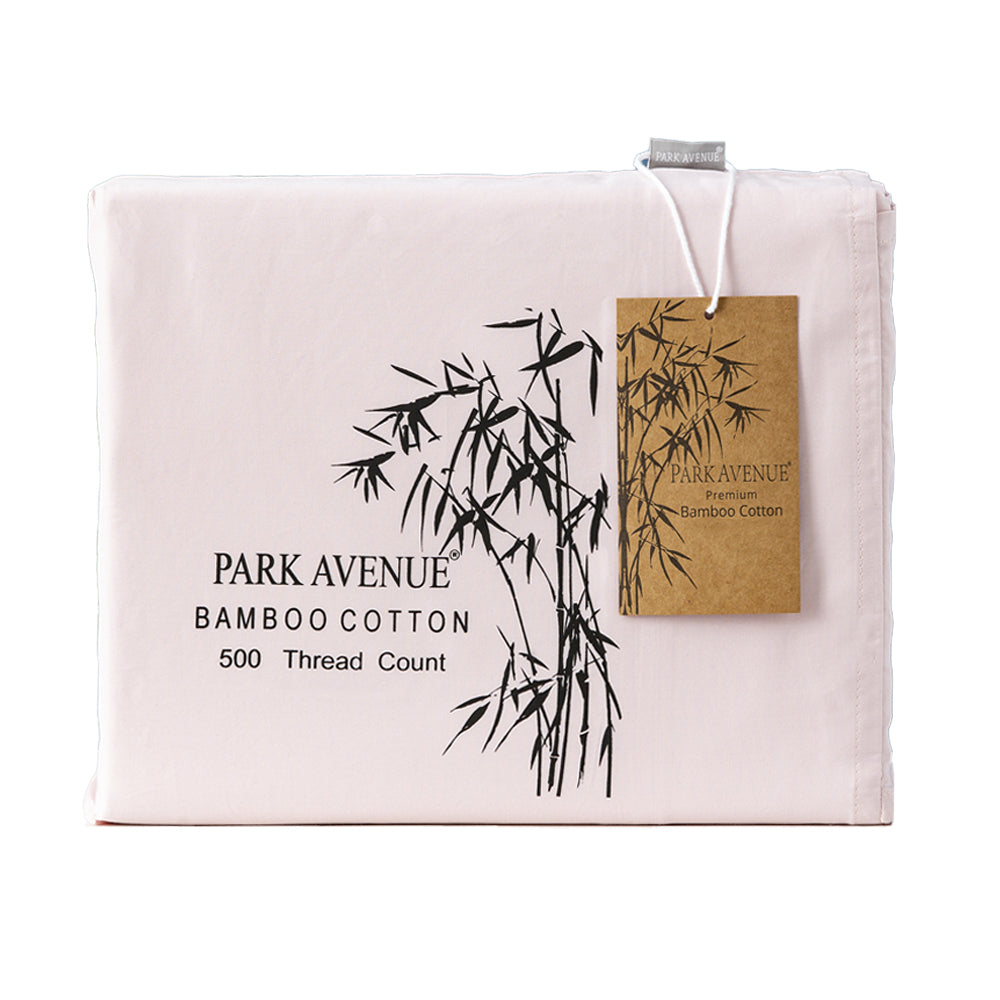 Park Avenue Single Bed Sheet/Pillowcases Set 500TC Bamboo Cotton Bedding Peach — image 2
