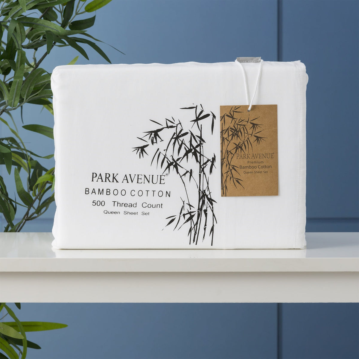 Park Avenue Mega Queen Sheet/Pillowcases 500TC Bamboo Cotton Home Bedding White — image 2
