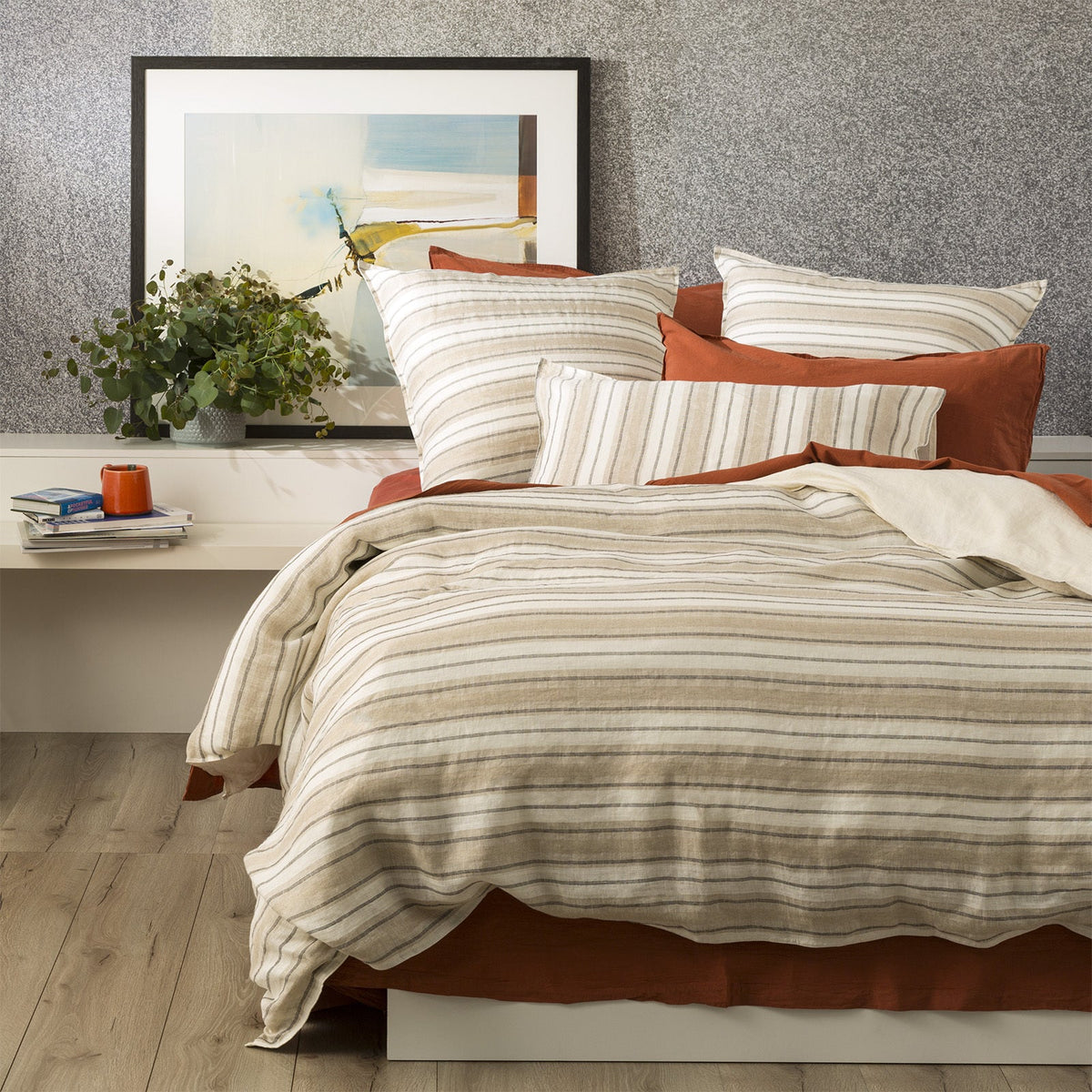 Renee Taylor Bardot 65cm Pillowcase Cover Yarn Dyed French Linen Euro Bedding — image 4